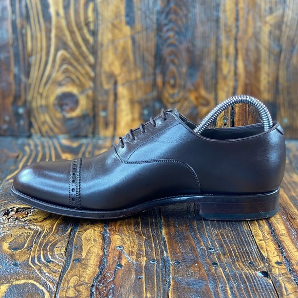 Carmina‎ Men's Oxford Cap Toe Dress Shoes 80201 RAIN Dark Brown Size UK 6 / US 7 - Picture 3 of 10